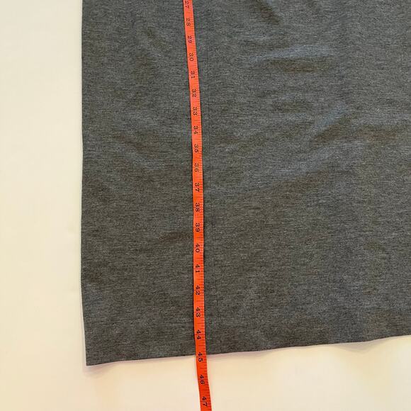 Layfayette 148 Draped Front Dress Size 16 Midi Sheath Gray Office Stretch Work - Picture 15 of 15